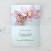 ピンクの蘭の結婚記念日のお母さんおよびパパカード シーズンカード (内部)