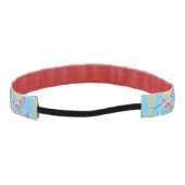 ピンクの蘭の花と蝶のドローイング アスレチックヘッドバンド (裏面)