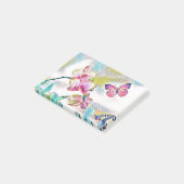 ピンクの蘭の花と蝶 ポストイット (アングル)