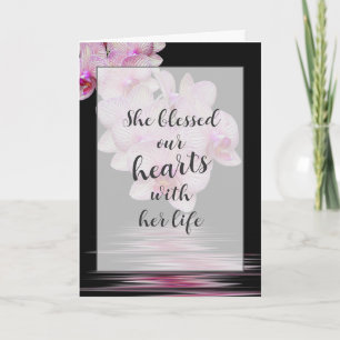 ピンクの蘭の花の同情カード カード