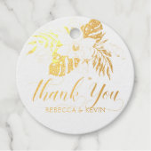 ピンクの蘭の花の花束ありがとうタイポグラフィ フェイバータグ (正面)