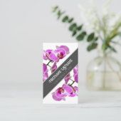 ピンクの蘭の花は灰色の対角に咲エレガントく 名刺 (スタンド正面)