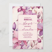 ピンクの蘭の花を飾った花嫁のシャワー 招待状 (正面)
