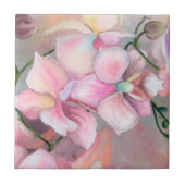 ピンクの蘭の花セラミックタイル タイル (正面)