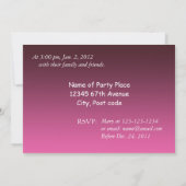 ピンクの蘭の花パーティの招待状 招待状 (裏面)