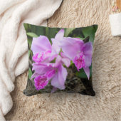 ピンクの蘭の花束 クッション (ブランケット)