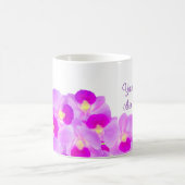 ピンクの蘭の花束 コーヒーマグカップ (中央)