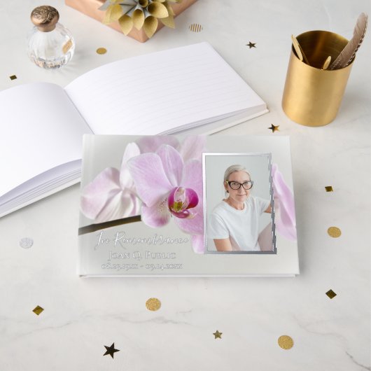 ピンクの蘭の花茎葬祭記念碑 ゲストブック (正面見開き)