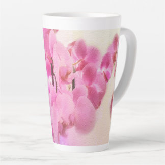 ピンクの蘭の花 カフェラテマグ