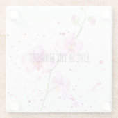 ピンクの蘭の花 ガラスコースター (裏面)