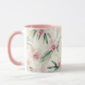 ピンクの蘭の花 ゴールドのラメ輝き マグカップ (左)