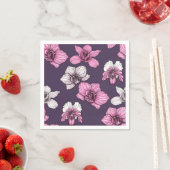 ピンクの蘭の花 スタンダードカクテルナプキン (インサイチュ)