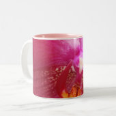 ピンクの蘭の花 ツートーンマグカップ (正面左)