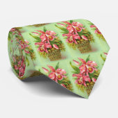 ピンクの蘭の花 ネクタイ (ロール)