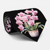 ピンクの蘭の花 ネクタイ (ロール)