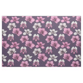 ピンクの蘭の花 ファブリック (ヤード)