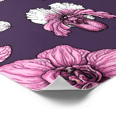 ピンクの蘭の花 ポスター (角)