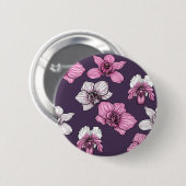 ピンクの蘭の花 缶バッジ (正面&裏面)
