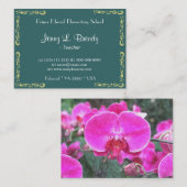 ピンクの蘭の花、花の写真 名刺 (正面/裏面)