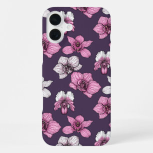 ピンクの蘭の花 iPhone 16 PLUSケース