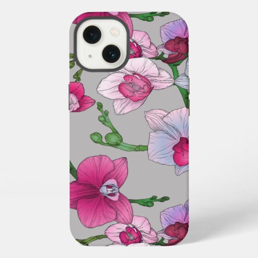 ピンクの蘭の花 iPhoneケース (裏面)