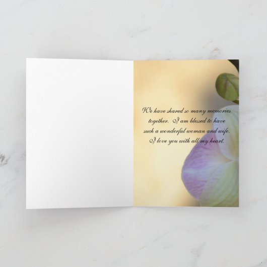 ピンクの蘭の表現 アニバーサリーカード カード (内部)