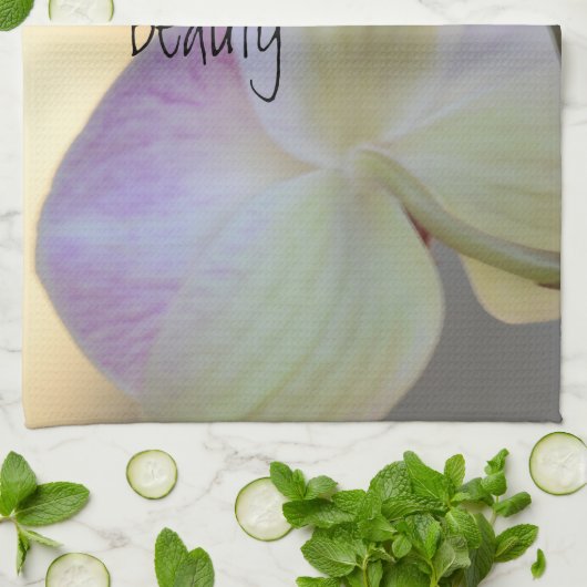 ピンクの蘭の表現 キッチンタオル (折り畳み)