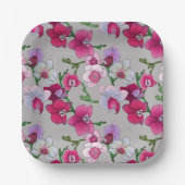 ピンクの蘭の開花 ペーパープレート (正面)