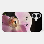 ピンクの蘭ケース iPhoneカバー 花柄 iPhoneケース (裏面横)