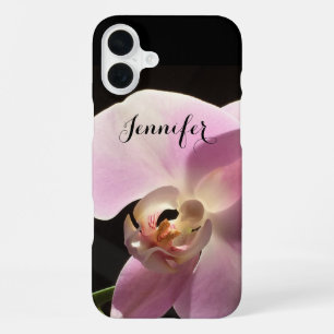 ピンクの蘭ケース iPhoneカバー 花柄 iPhone 16 Plusケース