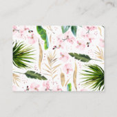 ピンクの蘭パーム葉ベビーブックリクエストカード 名刺 (裏面)