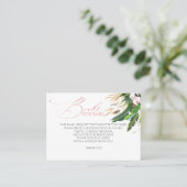 ピンクの蘭パーム葉ベビーブックリクエストカード 名刺 (スタンド正面)