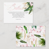 ピンクの蘭パーム葉ベビーブックリクエストカード 名刺 (正面/裏面)