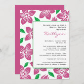 ピンクの蘭フレームのブライダルシャワーの招待状 招待状 (正面/裏面)
