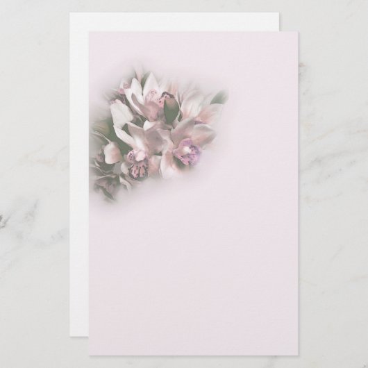 ピンクの蘭1 便箋 (正面/裏面)