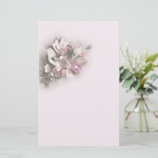 ピンクの蘭1 便箋 (スタンド正面)