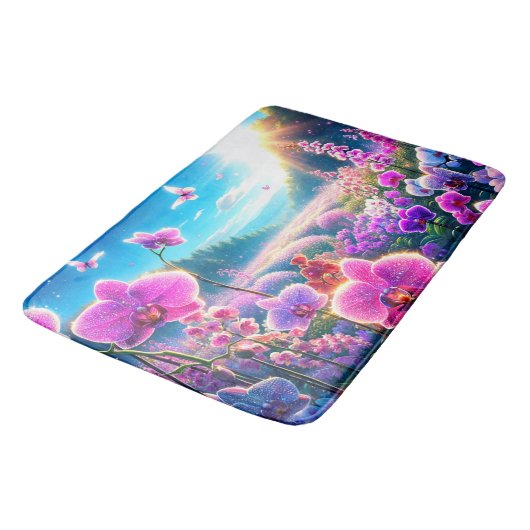 ピンクの蘭 バスマット (アングル)