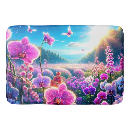 ピンクの蘭 バスマット (正面)