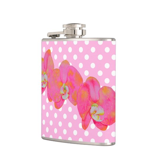 ピンクの蘭 フラスク (左)