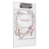 ピンクの蘭、ラインストーン、蝶、繊細 クリップボード (右)