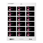 ピンクの蘭。 ラベル (フルシート)