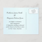 ピンクの蘭　婚約のお知らせ 案内ポストカード (裏面)