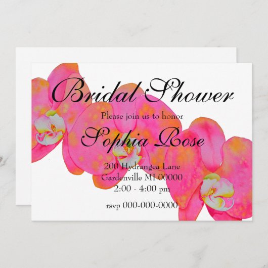 ピンクの蘭 招待状 (正面/裏面)