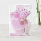 ピンクの蘭 | 母の日のお祝いメッセージカード カード (正面)
