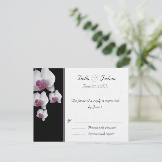 ピンクの蘭RSVP 出欠カード (スタンド正面)