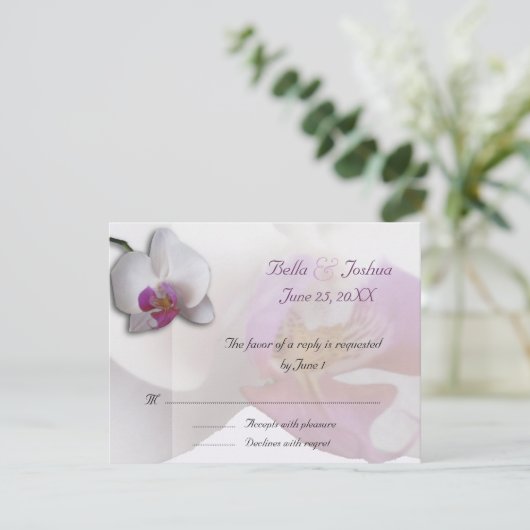 ピンクの蘭RSVP 出欠カード (スタンド正面)
