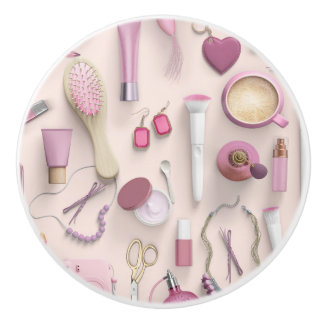 ピンクの虚栄心のテーブル セラミックノブ