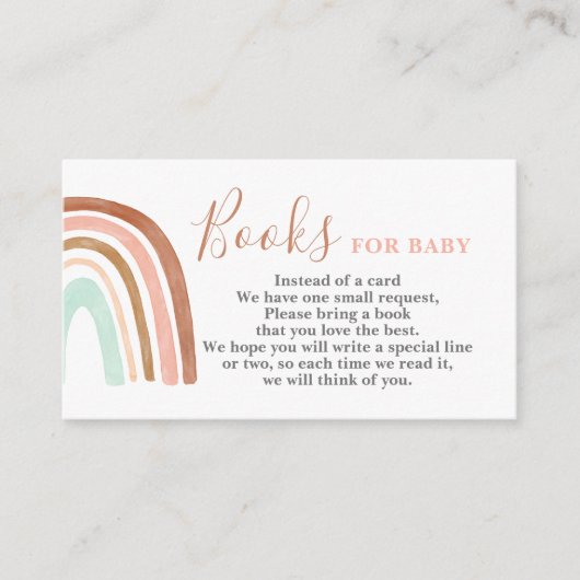 . .ピンクの虹がブックカードを持ってくる エンクロージャーカード (正面)