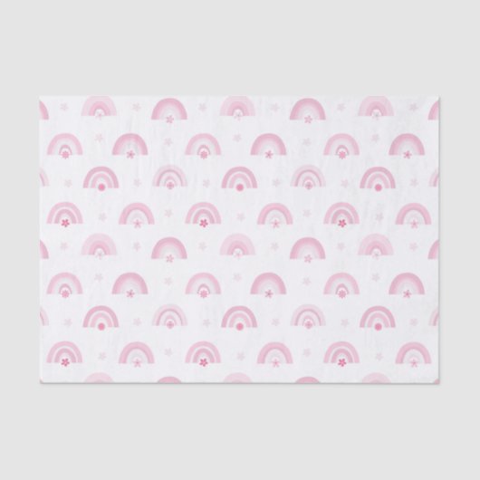 ピンクの虹と花赤ちゃんシャワー 薄葉紙 (正面)