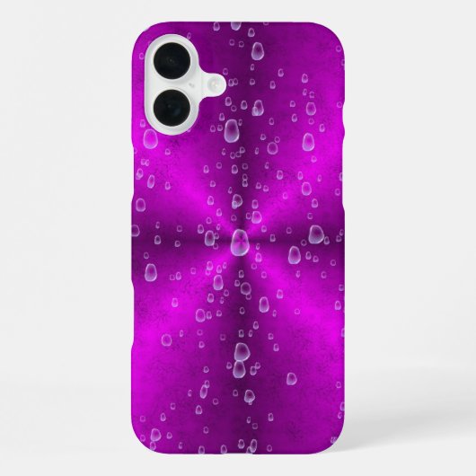 ピンクの虹と雨滴 iPhoneケース (裏面)